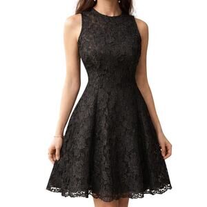 Vintage 90s Geoffrey Beene Women's Small Black Lace Cocktail Dress